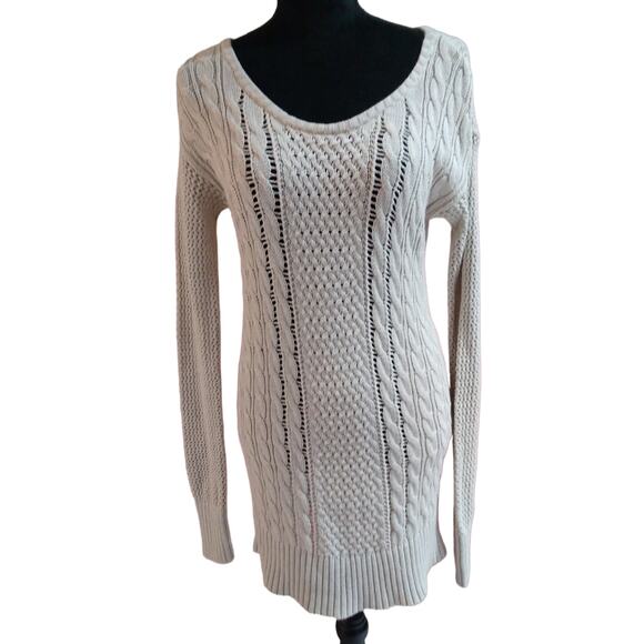 Mossimo Supply Company Tan Long Loose Knit Sweater Size M/M - Picture 5 of 6